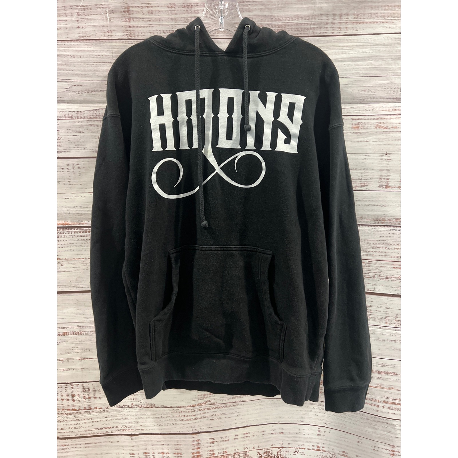 Independent Trading Co Mens Black Graphic Hoodie Sweatshirt Ind4000c Size M